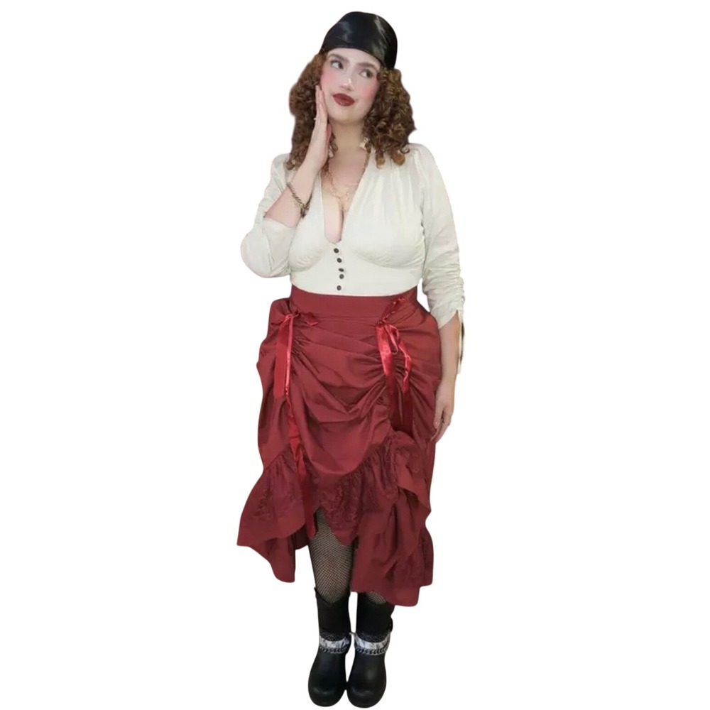 NWT Torrid Halloween Steampunk Poplin Dress Pirate Saloon Cosplay Women 1X - Picture 5 of 16